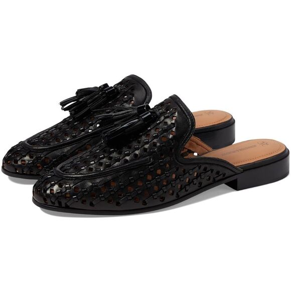Johnston & Murphy Shoes - Johnston & Murphy Women's Ali Woven Tassel Mule Black in Size 6